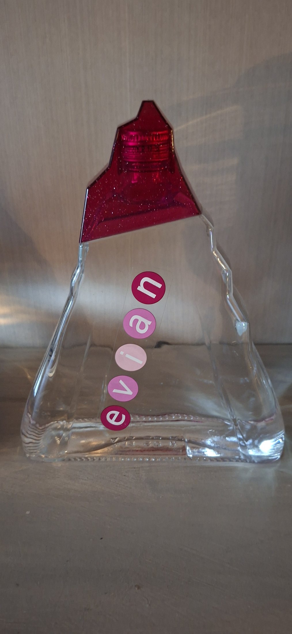 Set van 4 Evian decoratieve flessen