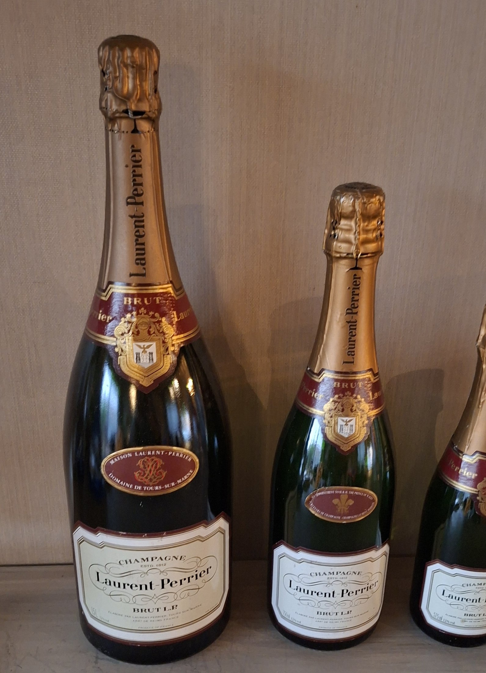Set van 4 Laurent-Perrier Brut L.P. flessen